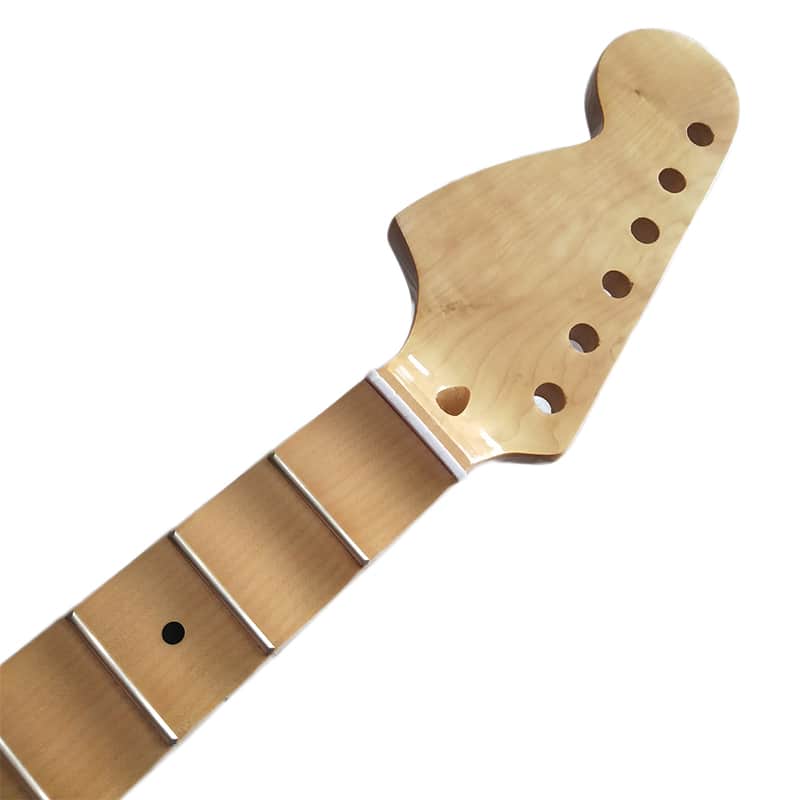 Full Scalloped Maple Guitar Neck,22-Fret Reverse Headstock image 1