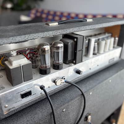 Silvertone Model 1484 Twin Twelve 60-Watt 2x12 Piggyback 1960s - Gray image 5