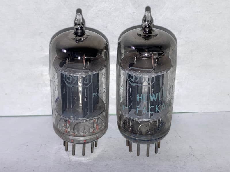 1957 RCA 5963 12AU7 ECC82 Foil Getter Tubes - Matched Pair, Test NOS, Matched Codes image 1