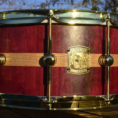 SnareBear 14x7 Grizzly PH Purple Heart Stave Snare Drum image 9