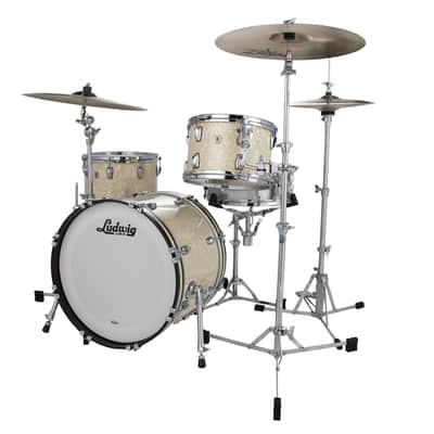 Ludwig Classic Maple Vintage White Marine Pearl Downbeat 14x20_8x12_14x14 Drums Shells Made in the USA NEW Authorized Dealer image 2