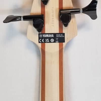 Yamaha TRBX604FM Flame Top 4 String Electric Bass, 3-Band Active EQ , Matte Amber image 9