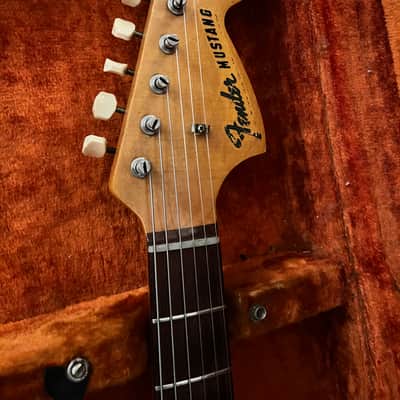 Fender Mustang 1966 - Olympic White Rare A neck 1 1/2” Small Thin Neck image 5