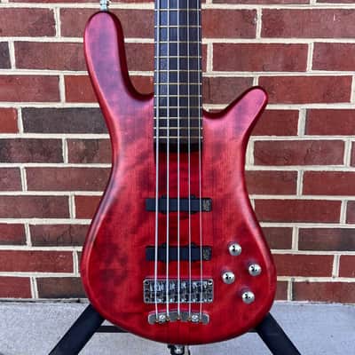 Warwick Pro Series Streamer Stage I 5-String, Burgundy Red Transparent Satin, Cherry Body, Flamed Maple Neck-Thru, Wenge Fretboard, MEC J/J Pickups, MEC 2-way Preamp, Gig Bag image 1