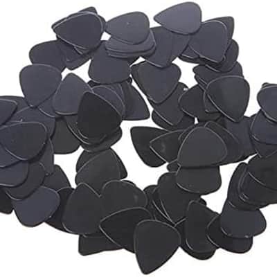 100-Pack Black Celluloid Guitar Picks Size Medium .71mm Plectrums for Acoustic and Electric Guitars Bulk Set for Music Mastery also Great Necklaces or Earrings for the Guitar Lover in Your Life image 1