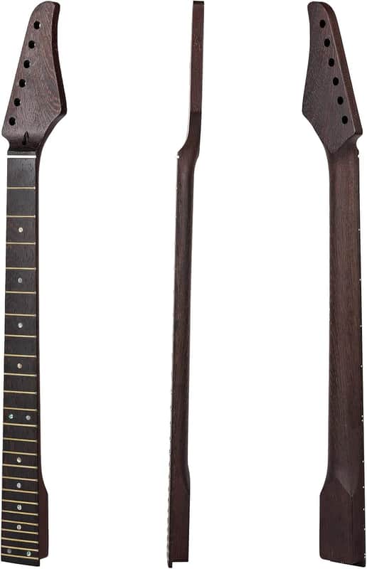 24fret Guitar Neck Wenge Neck,Wenge Fretboard Inlaid with Colored Shells,Cow Bone Nut image 1