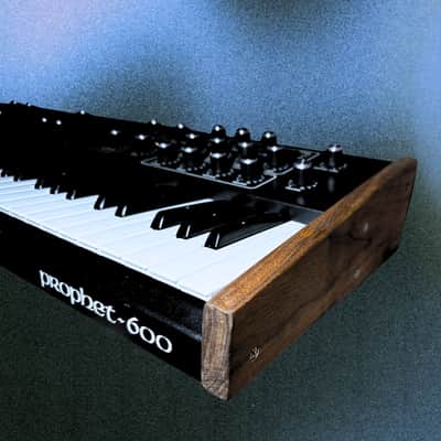 Sequential Prophet 600 GLIGLI Mod 61-Key 6-Voice Polyphonic Synthesizer 1982 - 1985 - Black with Wood Sides image 11