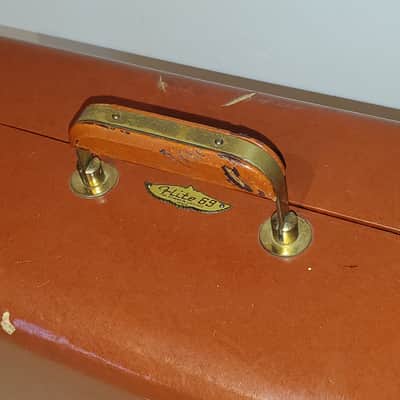 Vtg Leather SNARE DRUM Travel Case Holds Snare Drums up 6".5 image 3