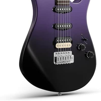 Solid Body Electric Guitar Kit for Beginners, Full Size 39" Electric Guitar with HSS Pickups, Poplar Body, Maple Neck, Starter Guitar with Gig Bag, Strap, Whammy Bar Arm, Purplish Black image 1