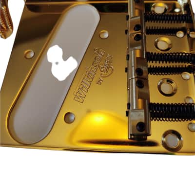 WILKINSON Gold Telecaster Ashtray Bridge with WTB Compensated Brass Saddles image 2