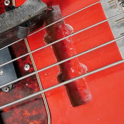 1969 Fender Precision Bass PJ Specs Fiesta Red Refin w/ OHSC Cheney England image 15