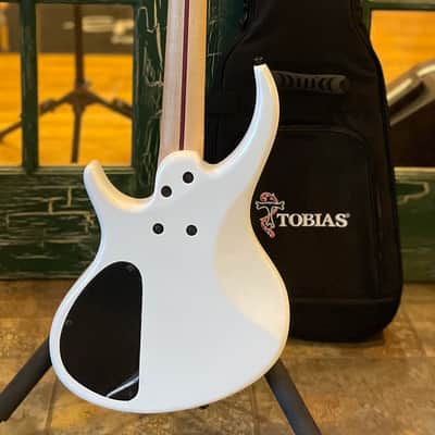 Tobias Growler IV Electric Bass Guitar in Pearl White w/ Tobias Logo Gig Bag image 12