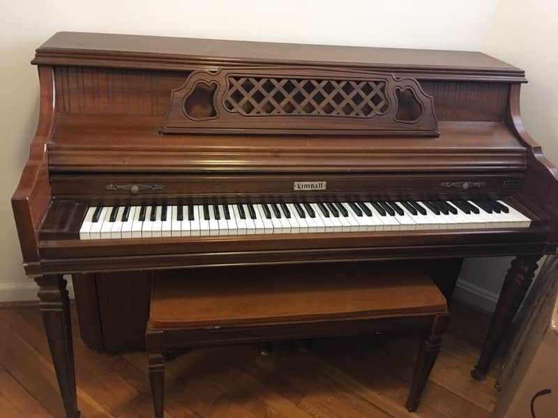 Kimball Artist Console Upright Piano 80's Antique Walnut image 1