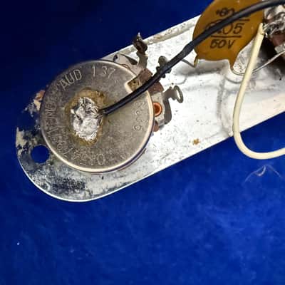 1971 Vintage Fender Telecaster Electronics Control Assembly Pots Knobs Switch Plate Jack Caps Tip 1971 1966 image 6