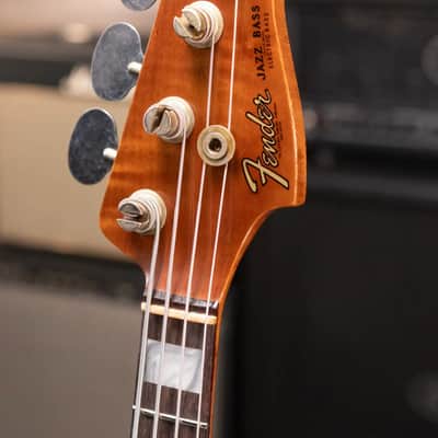 Fender Custom Shop Artisan Maple Burl Relic Jazz Bass - Honey Burst with Hardshell Case image 5