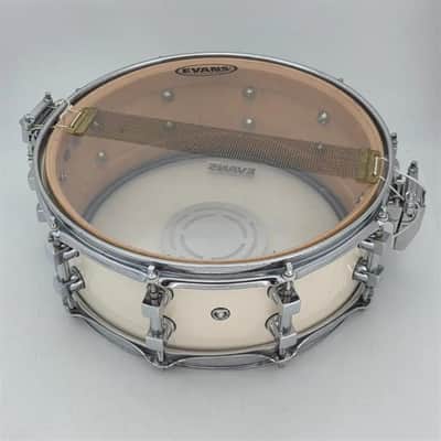 Used Premier Signia Maple Snare Drum 14x5 Piano White - Very Good image 5