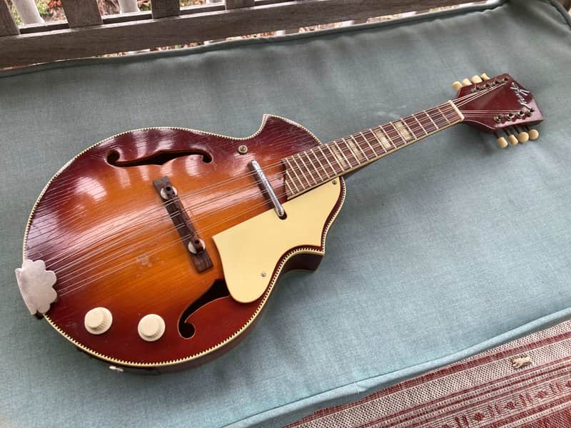1950s Kay 2-point Electric Mandolin, Thin Twin pickup, plays perfect! Video. image 1