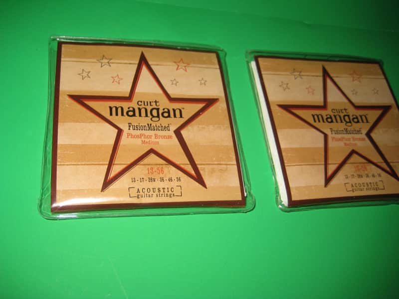 Curt Mangan 2 Sets of Acoustic Bronze Guitar Strings Medium 1990's image 1