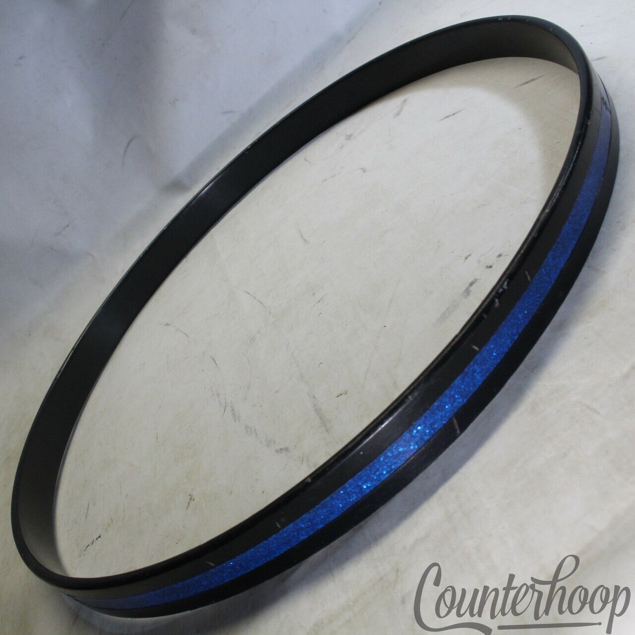Rogers 22"Blue Sparkle Bass Drum Hoop/Rim Cleveland Holiday Vintage 60s 6Ply USA — main photograph