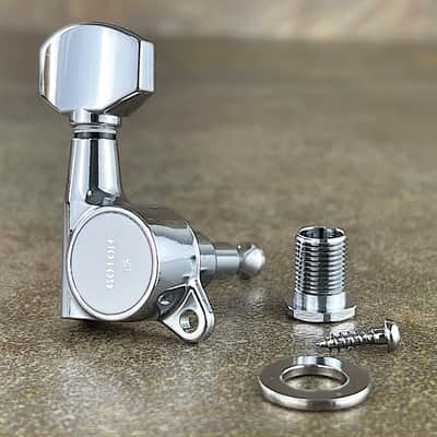 Gotoh Schaller style Knob Tuners - Chrome - SG381-07 - 6 in a line 07223CX image 2