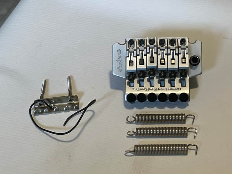 2000's Jackson Dinky Guitars JT-580LP Takeuchi Brushed Chrome Licensed Floyd Rose Tremolo Guitar Bridge image 1