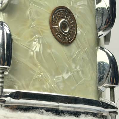 Gretsch 20/13/16/6.5x14" 1951 Round Badge 3-Ply Drum Set - White Marine Pearl image 13