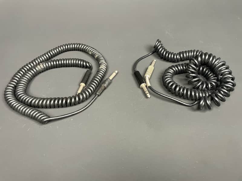 Vintage Belden & Switchcraft Coiled Guitar Cables Pair – 1/4" Instrument Cables 6' image 1