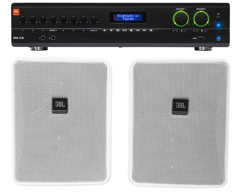 JBL VMA2120 2-Channel/Restaurant 2-Channel Amplifier+(2) JBL 5.25" Wall Speakers image 1