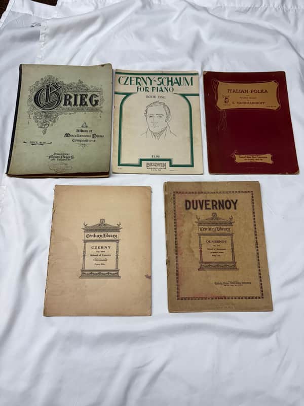 Vintage Lot of piano books -Used Antique old image 1