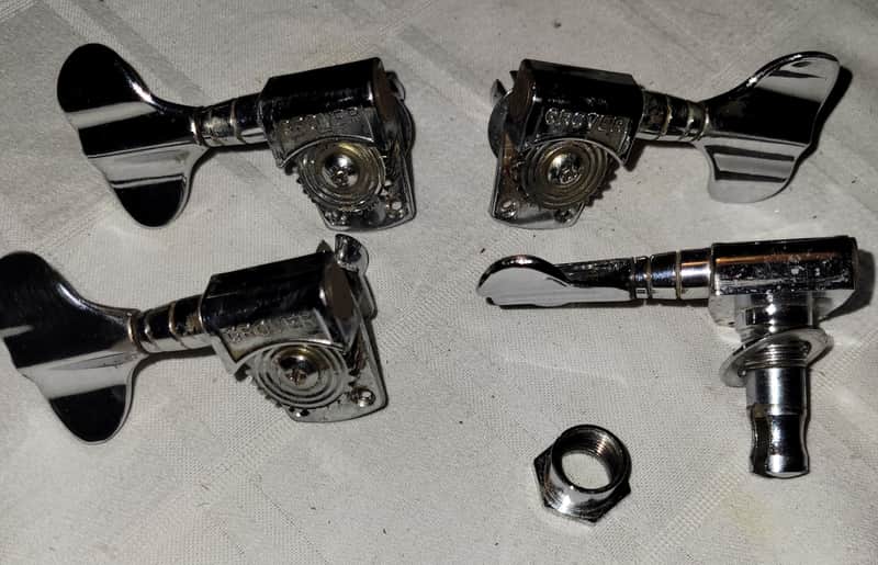 Grover Wavy Bass guitar tuners 1970 Chrome Gibson, Rickenbacker, Warwick image 1