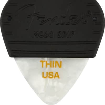 Fender MOJO GRIP Guitar Picks, Celluloid, THIN, 3-Pack, WHITE MOTO