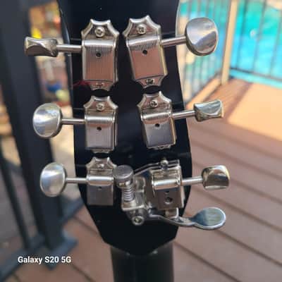 Jerry Jones guitar signed by Los Lobos C Rosas, D Hidalgo 2 pickup 1990s - Gator Crackle image 6