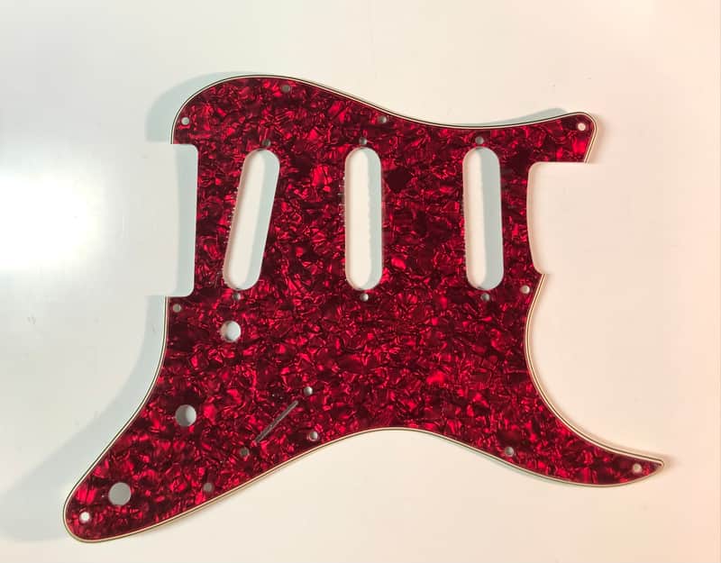 Fender 4-Ply MOTO Stratocaster Pickguard - Red Pearloid image 1