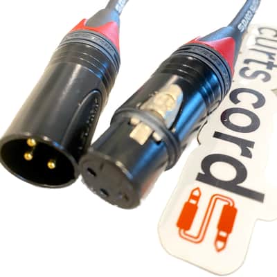 Curts Cords Mogami XLR Studio Gold 25' Microphone Cable-2534 Neglex Quad Cable -(Male and Female Ends- Red cable boots) image 1