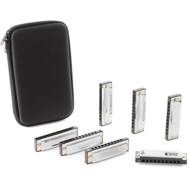 Hohner 1501-7 Case of Blues Bands - 7 Harmonicas w/ Case image 1