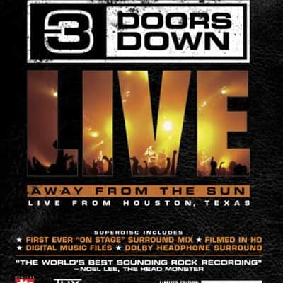 3 Doors Down ltd edt DVD #39755/3 Away From The Sun Live From Houston, Texas - lidrock greatest hits hard rock grunge image 2