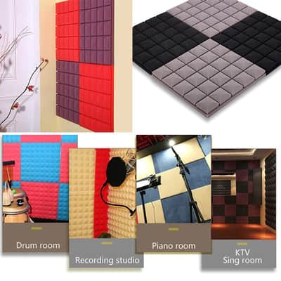 5 Pcs 300 x 300 x 50 mm Studio Acoustic Soundproof Foam (Black) image 2
