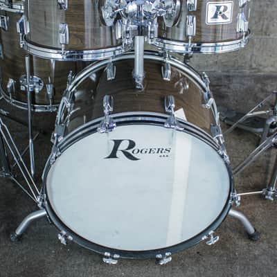 Rogers Londoner V Drum Kit – 1977 Big R Era – New Mahogany – Complete Memriloc Hardware image 18