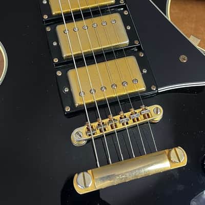 2015 Epiphone by Gibson Les Paul Custom Black Beauty Triple Pickup Electric guitar ebony VGC image 3