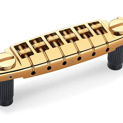 Schaller Germany Signum Wraparound Locking Guitar Bridge, GOLD w/Brass Saddles Bild 3