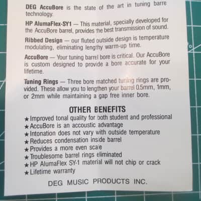 DEG Accubore C66D Bb/A soprano clarinet tuning barrel - 66mm length image 8