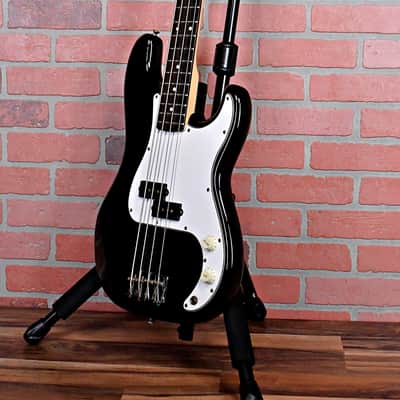 Fender Vintage 1984 Squire P-Bass 32" Medium Scale Made in Japan - Gloss Ebony with Molded Fender Hardshell Case image 6