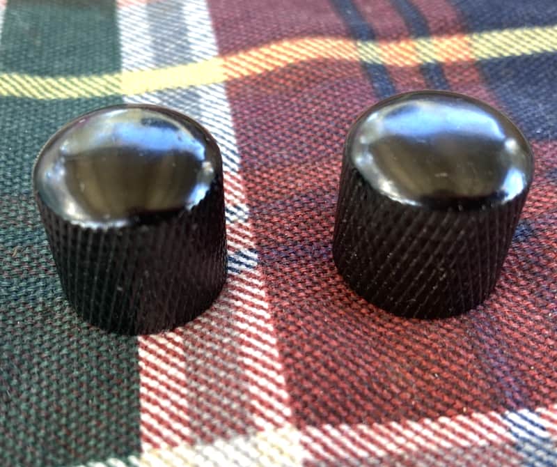 Two Black 2000s Jackson Dome Guitar or Bass Knobs- Push/Press-On, Dinky, Rhoads image 1