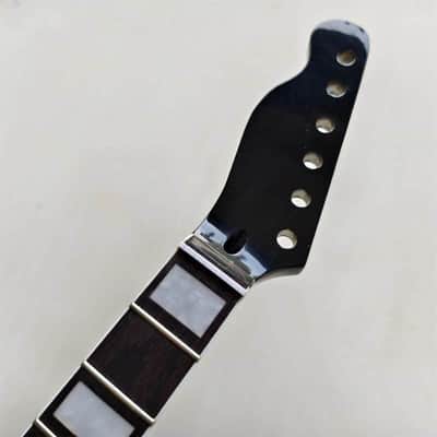 Black Reversed Head Guitar Tele Style Maple Wood Neck, 22 Frets Fingerboard image 5
