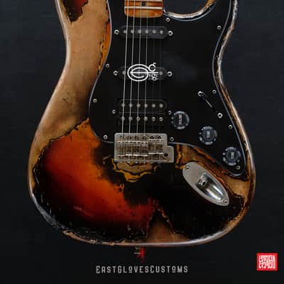 Fender Stratocaster Sunburst HSS Heavy Aged Relic by East Gloves Customs image 12