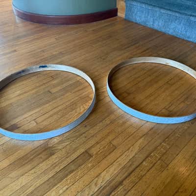 DW Collectors 22" WMP White Marine Pearl Bass Drum Hoop Pair Hoops image 3