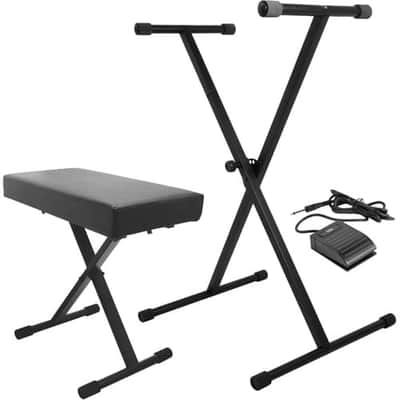 Pro-Staage Keyboard Stand And Bench Pack With Keyboard Sustain Pedal; A complete setup for comfortably playing a keyboard and controlling sustain while sitting or standing image 10