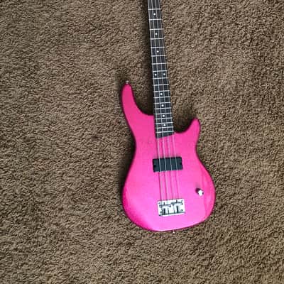 Daisy Rock Debutante Rock Candy Atomic Pink Sparkle Bass guitar 3/4 scale image 1