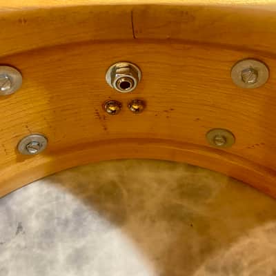 Slingerland “Artist” Model 5.5x14" 8-Lug Solid Maple Snare Drum with Zoomatic Strainer 1960s-Blue Sparkle image 8
