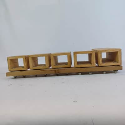 Temple Blocks 3"x4"x3.5",4",5.25",7",8.5" 5x Natural 9-Ply-Maple +Wood Frame Set image 4